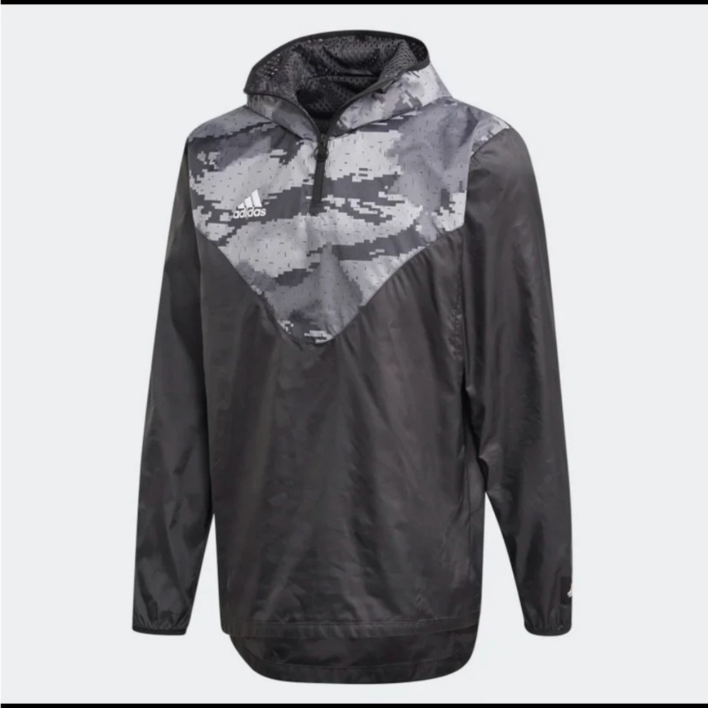 Adidas Black and Gray Camo Windbreaker NWT Size medium